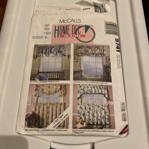 UNCUT - McCall's Pattern #5741 ~ Home Decor Valances Toppers Curtains. Free Ship
